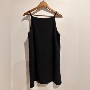 NWT WAYF Black Staple Capsule Strappy High Neck Mini‎ Shift Dress Size L